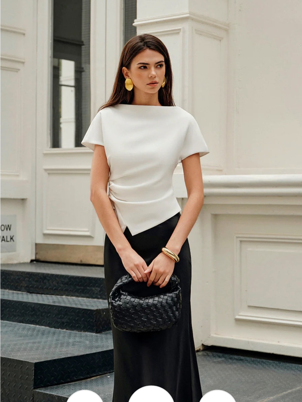NWT Commense Asymmetric Hem Ruched T-Shirt - size L